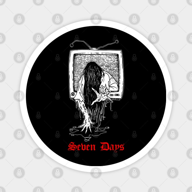 The Ring Horror Movie Samara Seven Days Halloween Magnet by btcillustration